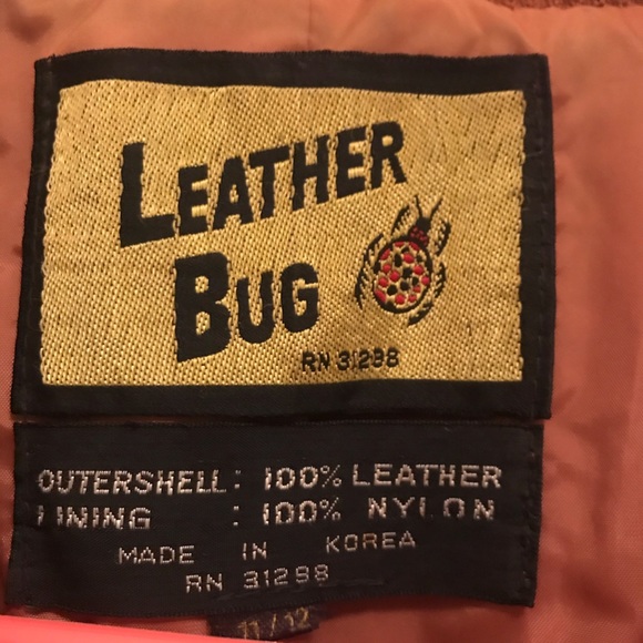 Leather Bug vintage medium brown jacket - Picture 2 of 3
